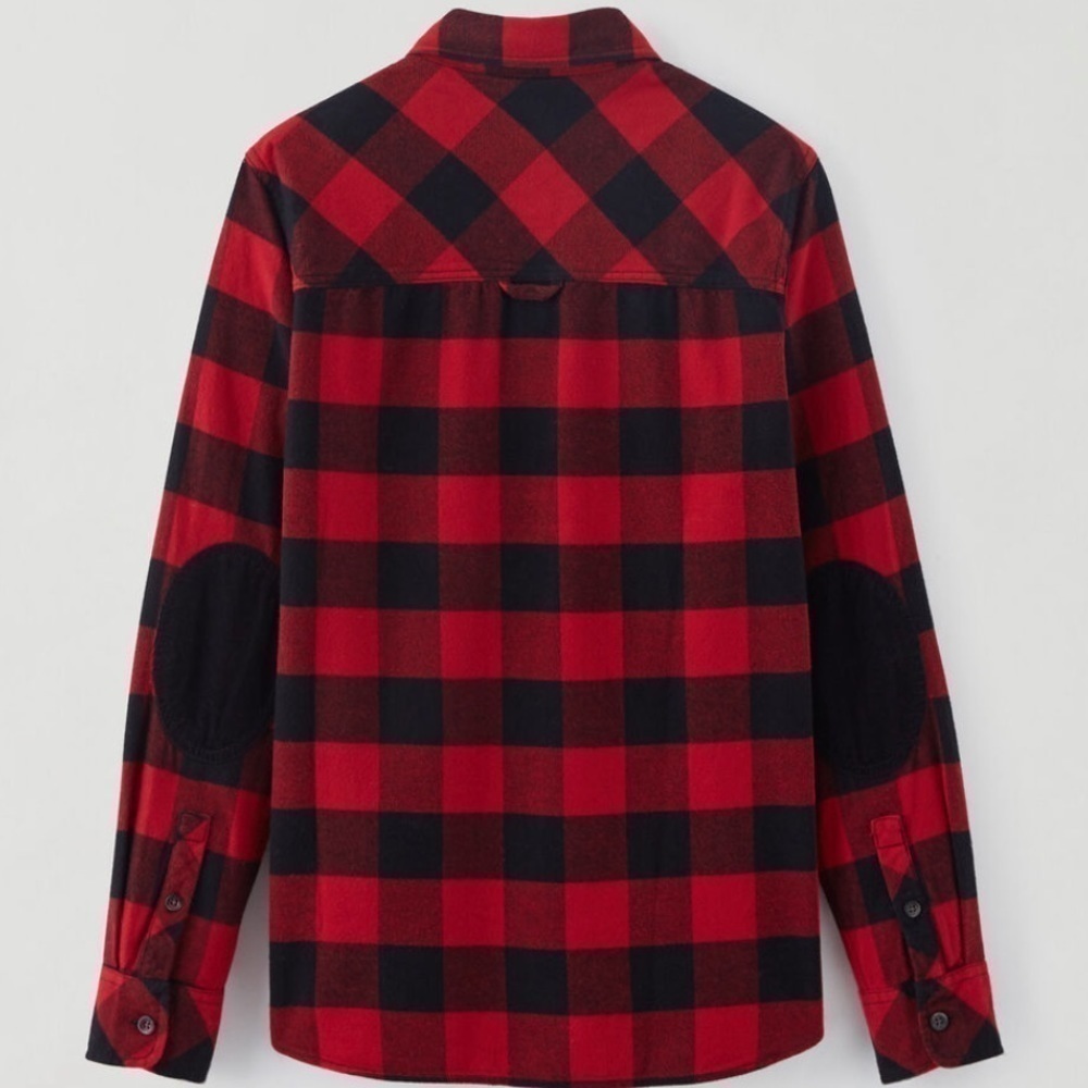 ROOTS Park Plaid Shirt Cabin Red Size Small - Picture 4 of 11